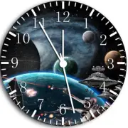 Space Frameless Borderless Wall Clock Nice For Gifts or Decor W50