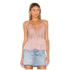 Free People Adella Top Bralette Dusty Mauve, Women's Size M, Lacey Boho Strappy