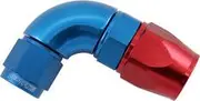 Aeroflow Stepped 90 Degree End -8 Hose to -6AN Expander Hose End Blueteflon - AF573-08-06D