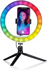 Grundig Ring Light with Stand - Circle Lamp for Filming and Makeup - USB Ring Light - Phone Ring Light Tripod - TikTok Gifts for Girls - Light Stand for Videos