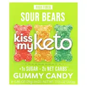 Kiss My Keto, Gummy Candy, Sour Bears, 8 Bags, 0.88 oz (25 g)