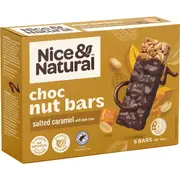 Nice & Natural Nut Bars Salted Caramel With Dark Choc Multipack Snacks 6 pack