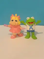 Vintage Muppets Kermit & Miss Piggy Figures Applause Cake Toppers