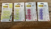 Lot of 4 New 3M Command Brand Cord Clips & Mini Hooks NIB Multiple Colors
