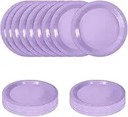 SietDESEO 50 PCS Light Purple Paper Plates 7 Inch Disposable Plates Lavender Dessert Plate for Wedding Baby Shower Birthday Party Supplies