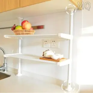 全新 免釘安裝廚房雙層置物架 頂天立地架 不佔用檯面
