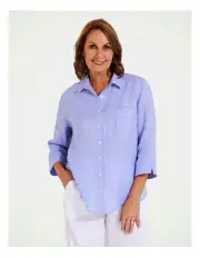 [Fella Hamilton] Cressia X-Dye 3/4 Sleeve Shirt in Blue