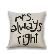Creative Signature Cotton Linen Pillow Cover Bed Sofa Car Pillowcase