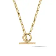 MVMT Women's Cable Chain Necklace | Stainless Steel, Toggle Closure Gold