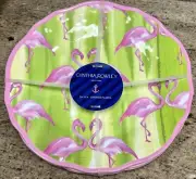 Cynthia Rowley Pink Flamingo Green MELAMINE Dinner Plates Set Of 4