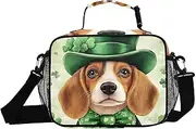 Labrador St Patricks Day Insulated Lunch Box for Women Men - Ideal for Work, Picnics - Includes Adjustable Shoulder Strap