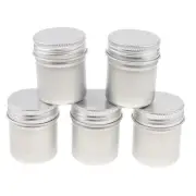 5PCS Aluminium Empty Cosmetic Pot Jar Tin Container Screw Lid