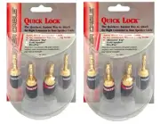 8 Monster Cable Quick Lock Banana Plug Tip Speaker Cable Connector Set of 8