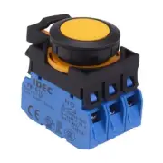 IDEC CW Series Yellow 22.3mm Maintained Flush Push Button Switch 3NO IP65