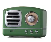 Creative Retro Bluetooth Audio Mini Portable High Quality with FM Bluetooth Small Speaker-Green
