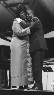 Jazz trumpeter Louis Armstrong with Gospel singer Mahalia Jackson - Old Photo
