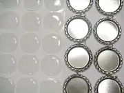 25 Flat Bottle Caps with Split Rings & 25 3D Epoxy Dome Stickers