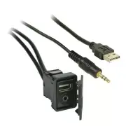 Metra AXUSB35-SKT AX-USB-35EXT 3.5mm Headphone Jack to USB Extension Cable Black