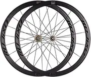 Road Bicycle Wheel Set 700C Carbon Fiber Bearing Hub Flat Spokes V Brake Quick Release Bikes Aluminium Alloy Rims 8 9 10 11 Speed (Color : Gold Hub, Size : 700C)