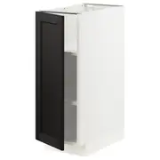 METOD base cabinet with shelves, white/Lerhyttan black stained, 30x60x80 cm