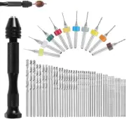 Snokay 59Pcs Pin Vise Hand Drill Bits Set - Mini Hand Drill Rotary Tool with ...