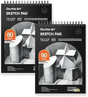 Shuttle Art Artists Sketch Books, 9 x 12 160 Sheets of Sketch Paper pad Ideal for Drawing and School Supplies (2 Pack)