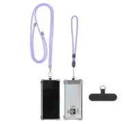 1Set Universal Phone Lanyard with Patch for Most Smartphones, Purple