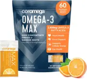 Coromega, Max, High Concentrate Omega-3 Fish Oil, Citrus Burst, 60 Squeeze Shots