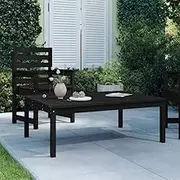 Wooden Outdoor Table: Solid Wood Pine Garden Table, Black Finish, 121x82.5x45 cm - Patio, Dining, Folding for Tables, Dinning