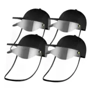 4X Protective Shield Hat Cap Pollution Dust Full Face HD Cover Kids Black