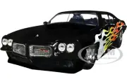 1971 PONTIAC GTO BLACK W/ FLAMES 1/24 DIECAST MODEL CAR BY JADA 35022