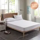 Hotel Bedding Cotton White Satin Cover Sheet Fitted Sheet Double Queen King AU