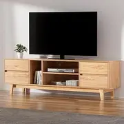 Artiss TV Unit Cabinet Entertainment Units, 180cm Wooden Stand Table Cabinets Open Storage Shelf Organiser Cupboard Home Living Room Bedroom Furniture, with Open Shelves and 4 Drawers Pine