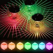 YANGUN Pack of 2 Solar Floating Pool Light, LED Pool Lighting, Solar Pool Lights, Underwater Solar with 7 Colour Changes, Floating Pool Lighting, Waterproof Pond Lighting for Pool Garden Decoration
