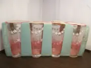 Vintage Libbey Pink & White Flower Floral Drinking Glasses New Original Package