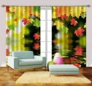 3D Maple Leaves 68 Blockout Photo Curtain Print Curtains Drapes Fabric Window AU