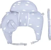 Nursing Pillow Breastfeeding Pillows Infant Breastfeeding Pillows Soft Skin Friendly Cotton Nursing Pillows Adjustable Detachable Feeding Support Pillows for Mom Newborn (Grey)
