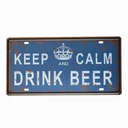 3xtin Sign Keep And Calm Drink Beer Metal Tin Sign Vintage Retro 150x300mm Metal