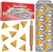 Mini Ravioli Tray with Wooden Roller By Imperia - Italian Stainless Steel -