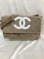 New CHANEL Novelty Shoulder Bag PRECISION Beige Diagonal Hanging Mokomoko