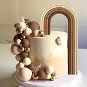 HAVAGDTM Rainbow Cake Toppers Colorful Balls Decorations for Wedding Baby Shower Girls Boys Birthday Party Supplies (Brown) HAVA-LS-KJ-ZXG13