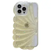 For iPhone 13 Pro Max 6.7 inch Glitter Star Epoxy Phone Case Soft TPU Sea Shell Shockproof Cover