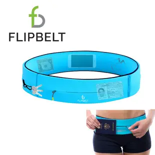 美國 FlipBelt 飛力跑運動腰帶拉鍊版(水藍色)