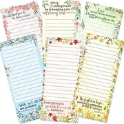 Fancy Land Religious Magnetic Notepads Floral to Do List for Fridge Christian Memo Pads 6 Pack