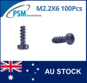 PLASTIC THREAD SCREW M2.2X6 PAN POZI STEEL BLACK ZINC PLATED WN1412KB22X6ZB X100