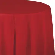 Red Plastic Round Tablecloth 82" Red Tableware Party Supplies Decorations