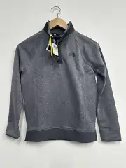 Boys Under Armour Snap Storm Sweaterfleece, Grey, Youth Med (27"-29" Chest), NEW