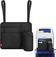 [Homakover] Airplane Seat Back Organizer & Storage, Airplane Tray Table Cover for Personal Items, Airline Seat Hanging Pockets Media Pouch,Reusable Travel Essentials, Fits Tablets, Cell Phone,Water Bottle (Black)