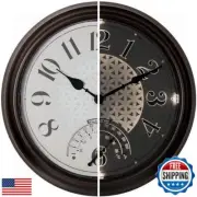 Presentime and Co. 14" in/Outdoor Luminous Wall Clock with Thermometer, Weath
