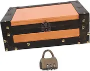 TEMPNAP Retro Wooden Storage Box Decorative Keepsake Trunk for Cards Treasures Vintage Style Wooden Suitcase for Home Decor Wedding Souvenirs for Efficient Storage